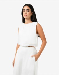 Forcast - Kenya Rouched Linen Top