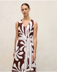 Trenery - Wakame Belted Tank Dress in Espresso