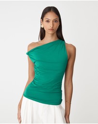 Forcast - Cici Bamboo Twist Shoulder Top