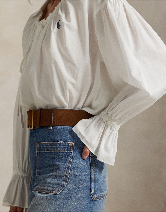 Polo Ralph Lauren - Tie-Neck Cotton Poplin Top