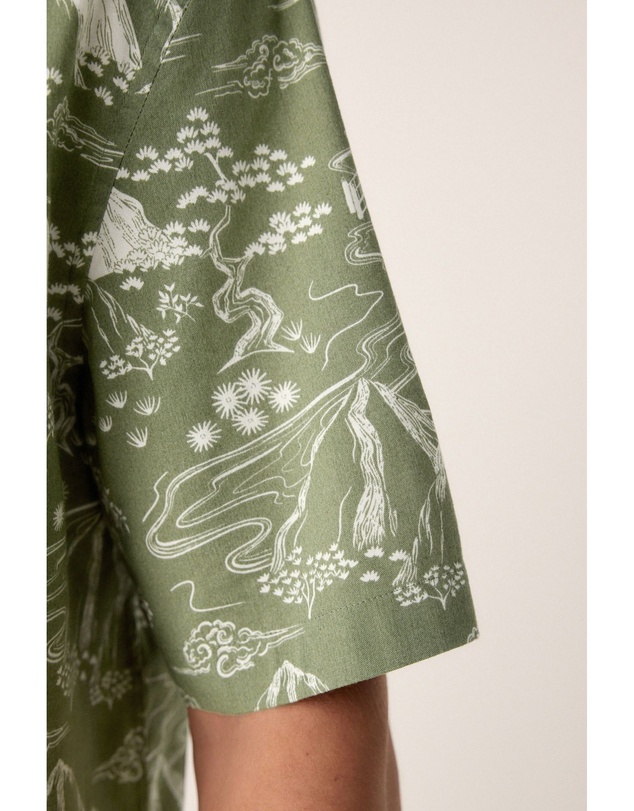 NEXT - Western Style Printed Short Sleeve Shirt With Cuban Collar