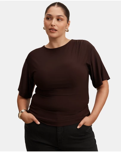 Forever New Curve - Blake Curve Asymmetrical Drape Top