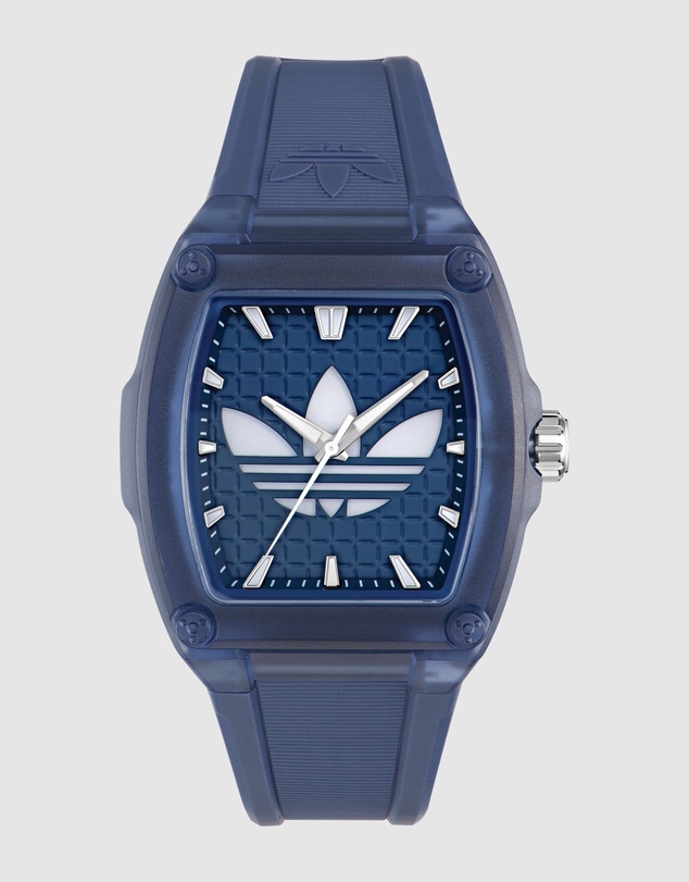 adidas Originals - City Tech Five Crystal 44mm Blue Resin Strap Watch