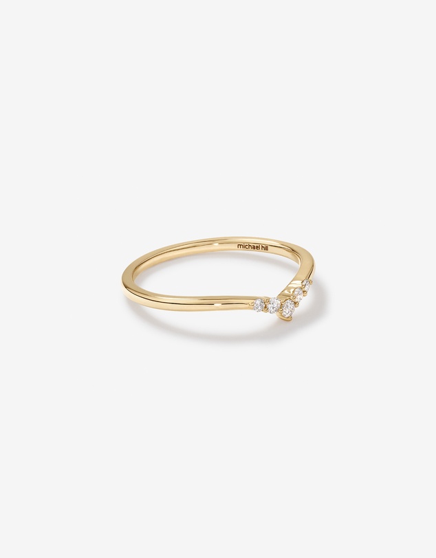 Michael Hill - Diamond Chevron Wedding Band in 14kt Yellow Gold