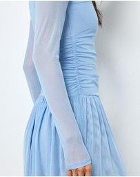 AERE - Lula Boat Neck Mesh Maxi Dress