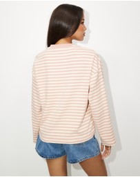 Dazie - Alana Stripe Oversized Long Sleeve Top