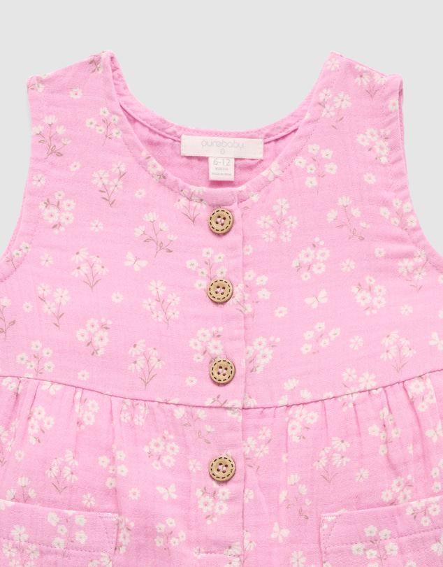 Purebaby - Floral Jumpsuit-Kids-Babies