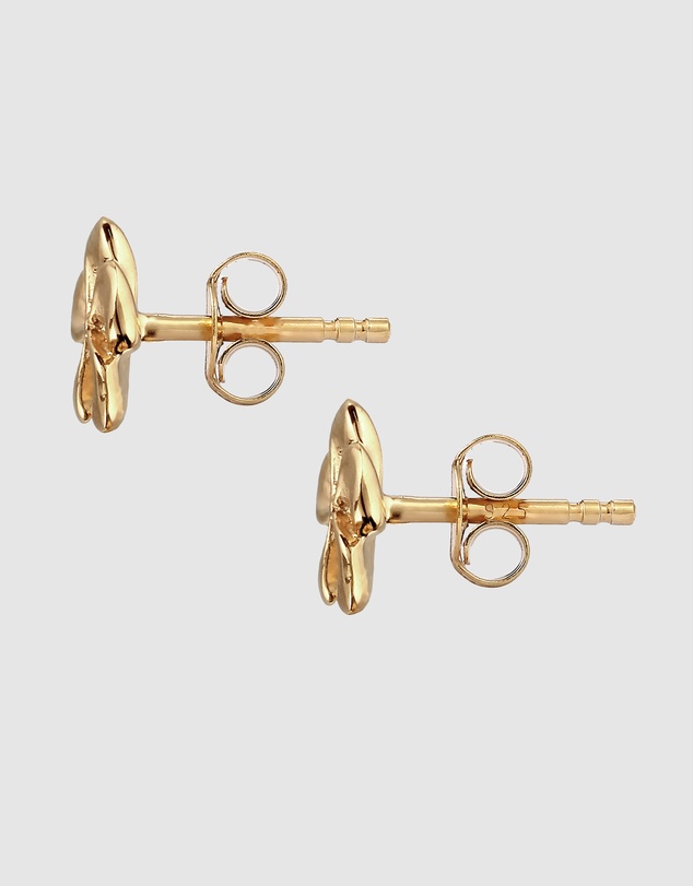 Elli Jewelry - Frangipani Stud Earrings in Gold-Plated 925 Sterling Silver
