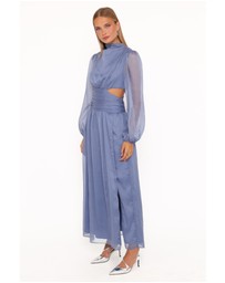 Petal & Pup - Neveah Long Sleeve Maxi Dress - Dusty Blue