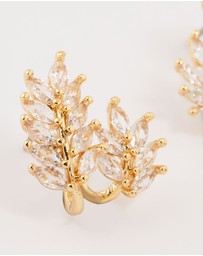 Lovisa - Gold Plated Cubic Zirconia Roman Leaf Crawler Earrings