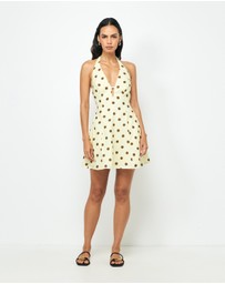 AERE - Tala Linen Halter Mini Dress