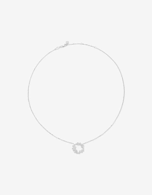 Michael Hill - Cubic Zirconia Vine Circle Pendant Necklace in Sterling Silver