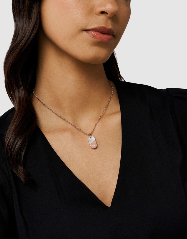 Emporio Armani - Rose Gold Tone Pendant Necklace