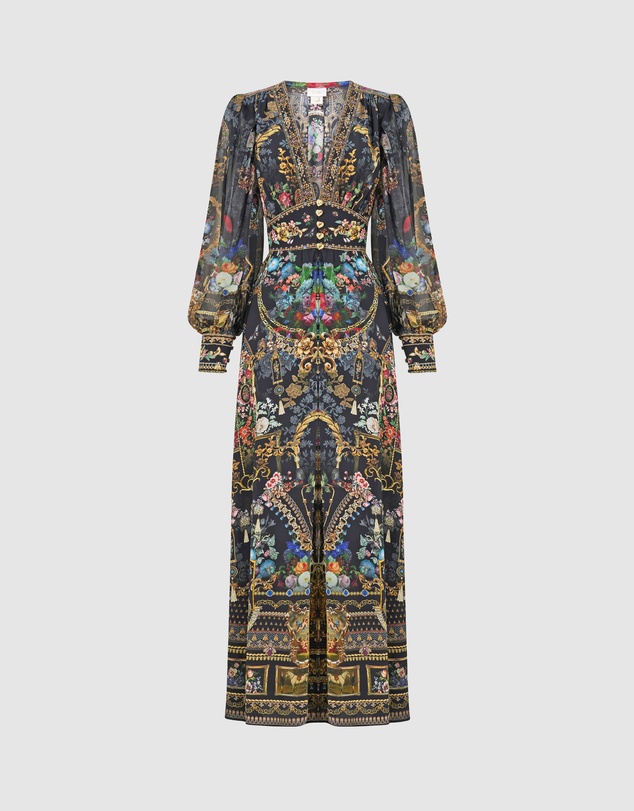 Camilla - Shaped Waistband Dress With Gathered Sleeves