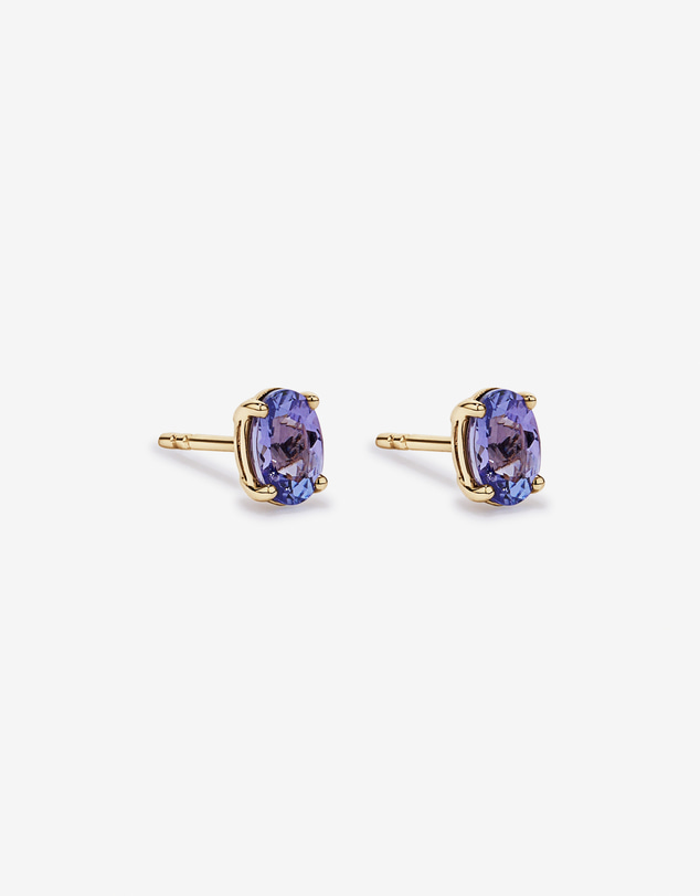 Michael Hill - Tanzanite Solitaire Stud Earrings in 10kt Yellow Gold