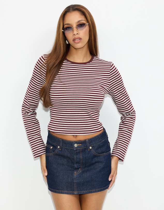Dazie - Blush LS Stripe T-Shirt