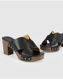 Belle & Bloom - Midtown Clog Mule - Black/Chocolate