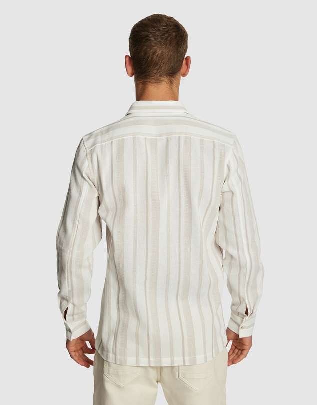yd. - Island Stripe Textured Shirt