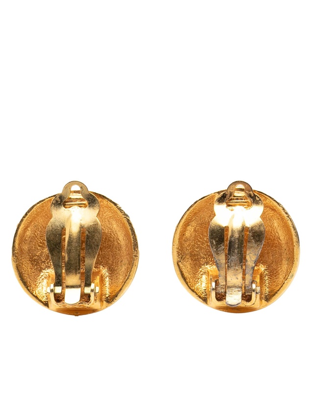 Pre-Loved by Azura Reborn - Pre-Loved CC Quilted Gold Plated Round Clip On Earrings