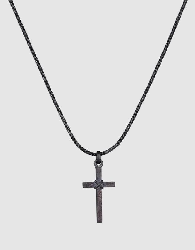 Kuzzoi - ICONIC EXCLUSIVE - Cross Pendant Necklace in Oxidised 925 Sterling Silver