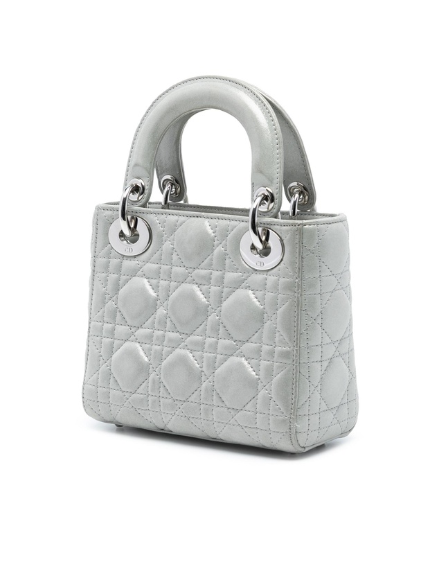 Pre-Loved by Azura Reborn - Pre-Loved Mini Iridescent Lambskin Cannage Lady Dior