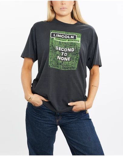 Vintage by The Real Deal - Pre Loved - Vintage 80s Lincoln Circuit Boards Tech Tee