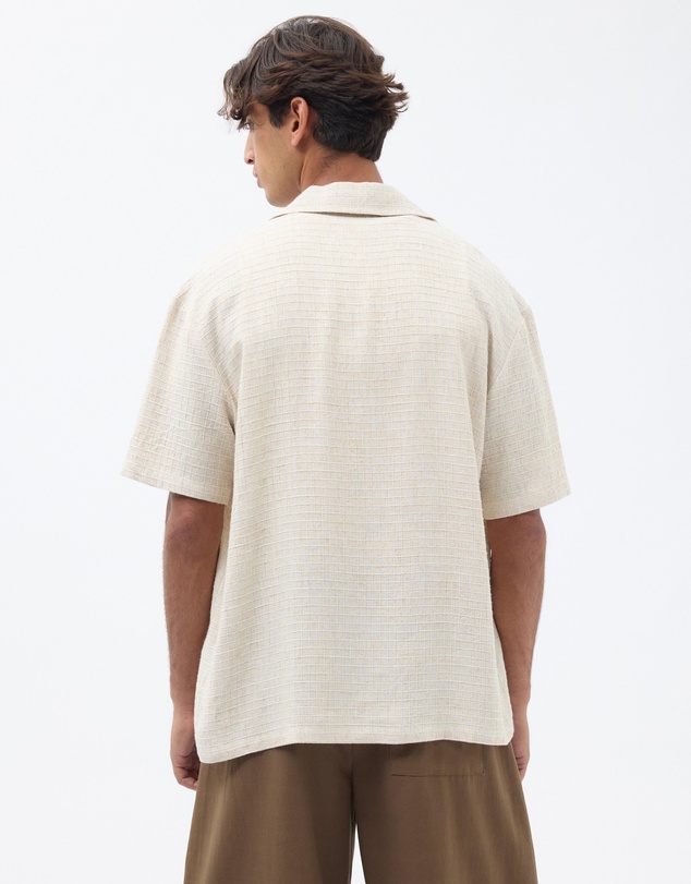 AERE - Linen Check Camp Collar Shirt