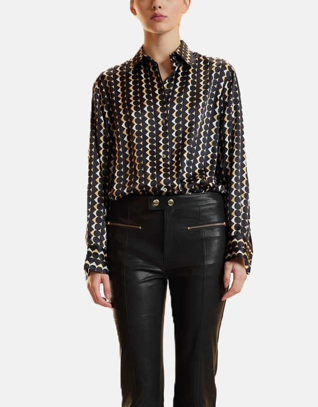 Cynthia Rowley - Foil Silk Button Up Shirt