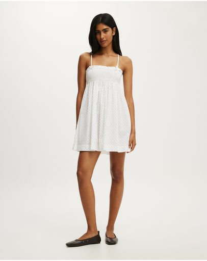 Lily Micro Polka Dot White