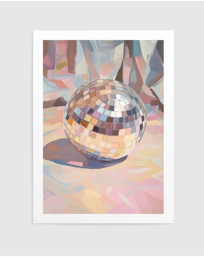 Olive et Oriel - Pastel Disco Ball by Melloi Art Prints Art Print