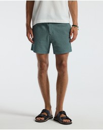 Calibre - Striped Seersucker Knit Shorts Sea Green