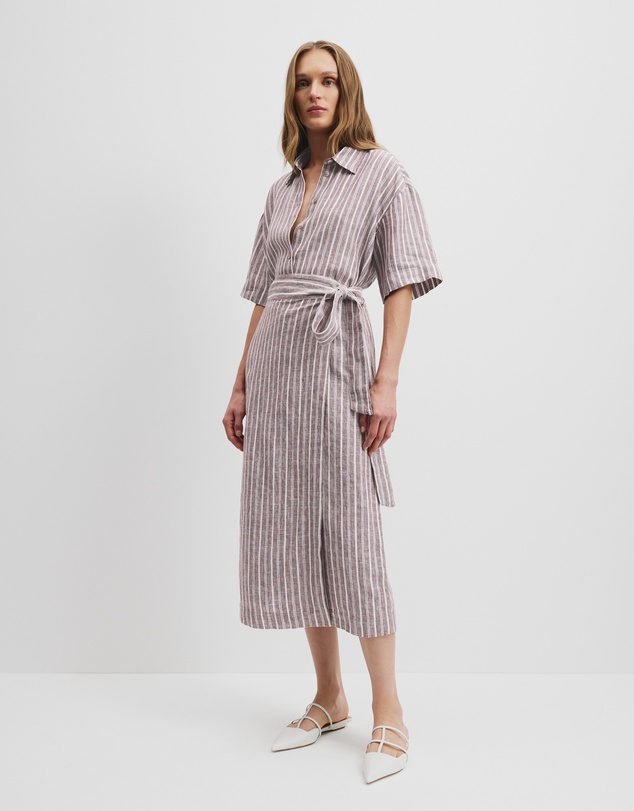 Organically Grown Linen Wrap Midi Skirt by Country Road Online | THE ICONIC  | New Zealand