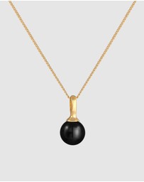 Elli Jewelry - Necklace Bead Synthetic Pearl Round Classic In 925 Sterling Silver Gold Plated