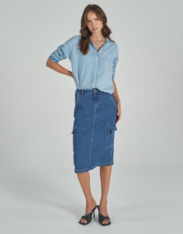 DRICOPER DENIM - Cargo Midi Skirt