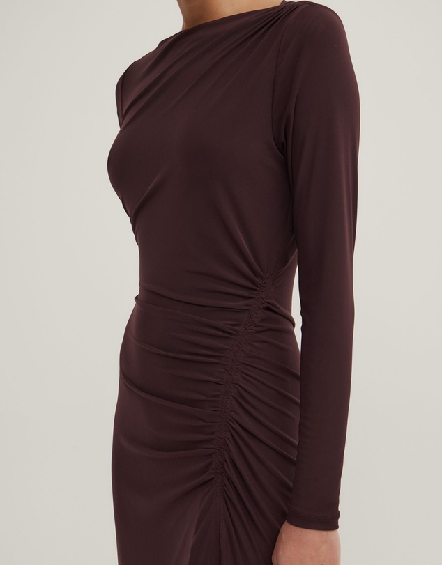 Witchery - Longsleeve Ruched Mesh Dress