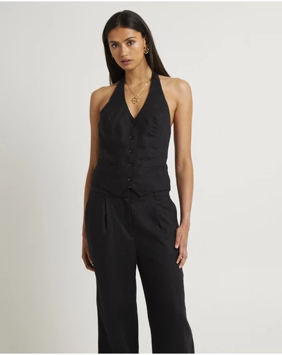 Subtitled - Naomi Linen Halter Vest