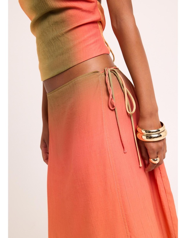 Subtitled - Earth Ombre Wrap Midi Skirt