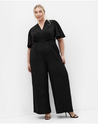 City Chic - Braelynn V Neck Jumpsuit - black