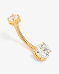 Lovisa - Gold Plated Titanium Cubic Zirconia Mini & Medium Belly Bar