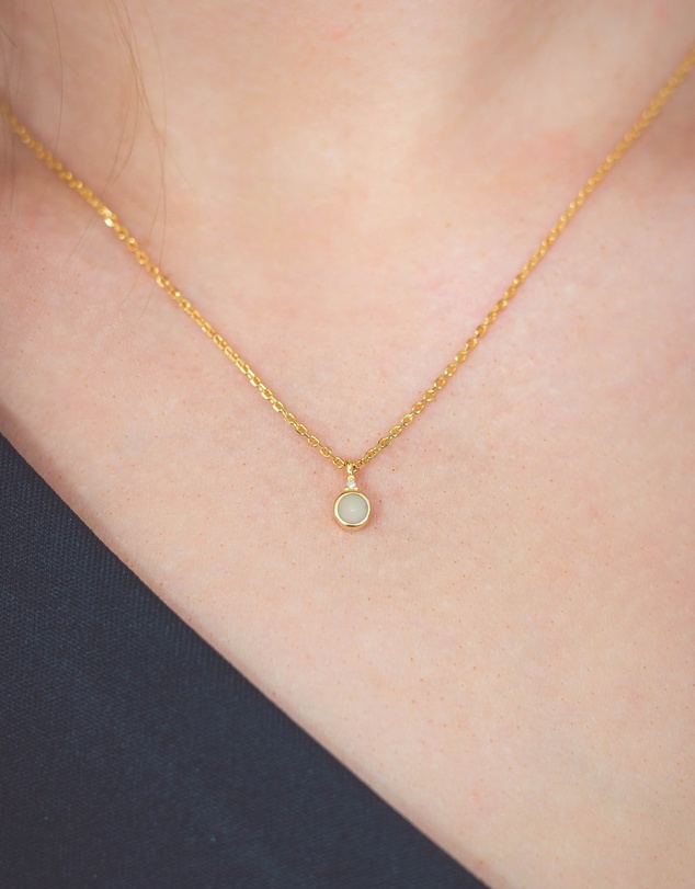 Georgini - Natural Opal And Diamond October Gold Pendant