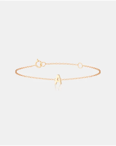 The Silver Collective - Petite A-Z Letter Bracelet - A