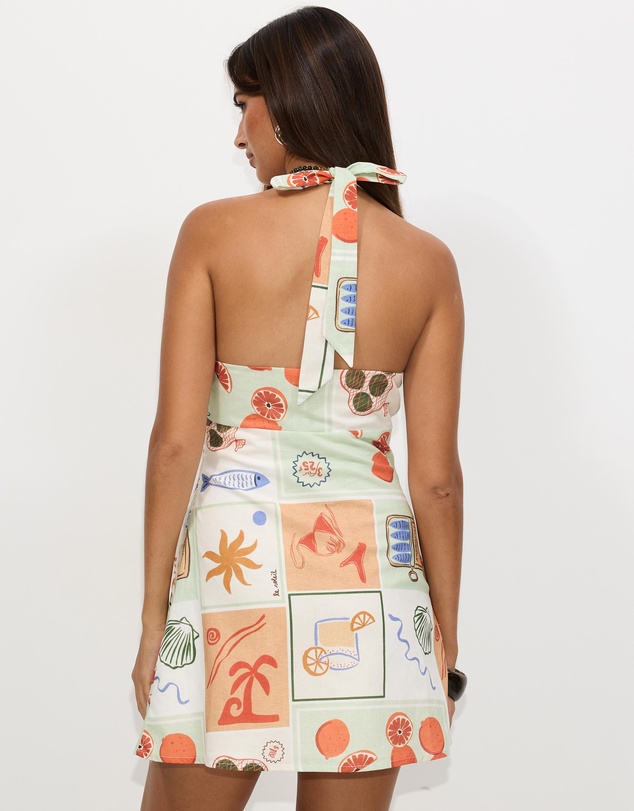 Dazie - Soleil Linen Blend Printed Mini Dress