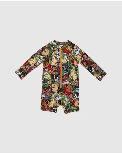 Kip&Co - KipCo x Blinky Bill Blinky And Friends Baby Long Sleeve Zip Bathers - Babies