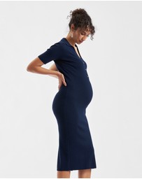 Ripe Maternity - Maddy Knit Polo Dress