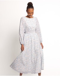 Petal & Pup - Roman Long Sleeve Maxi Dress - Blue Floral