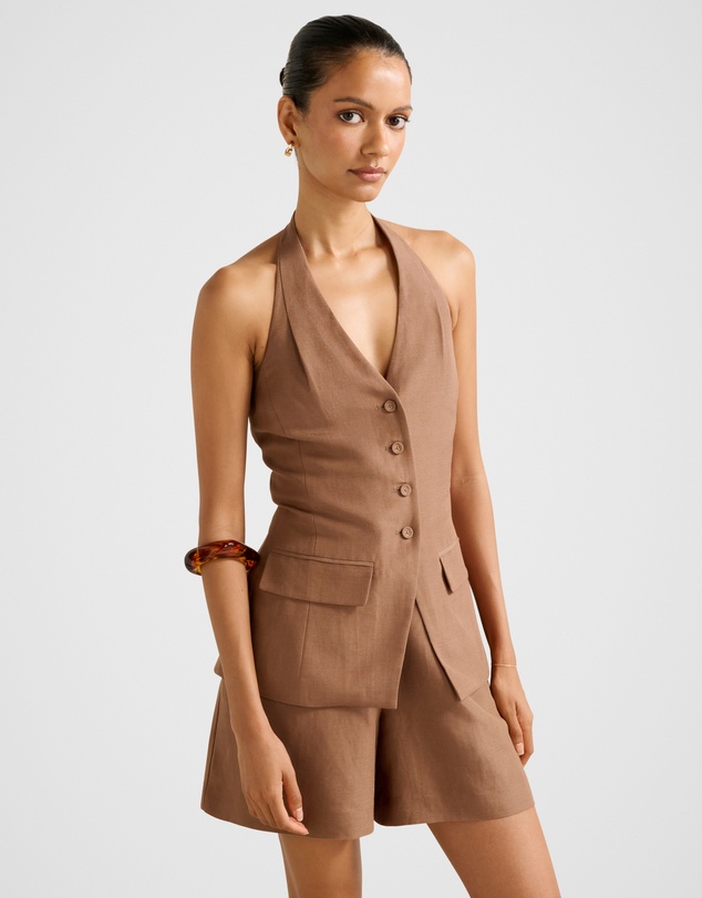 Forever New Petite - Saxon Petite Halter Neck Waistcoat