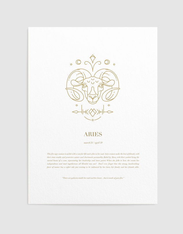 Olive et Oriel - Aries Celestial Zodiac Art Print A3
