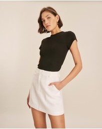 AERE - Joni Tailored Linen Mini Skirt