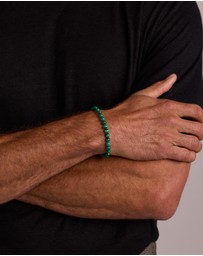 Michael Hill - 21cm Malachite Bead Bracelet in Sterling Silver