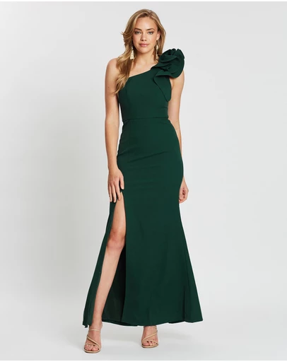 Bariano - Sue Frill Shoulder Gown